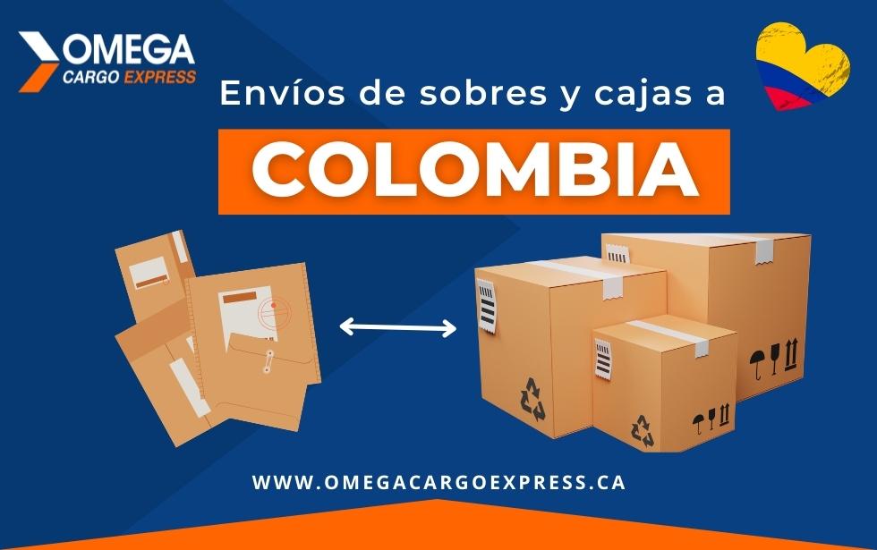 Envíos de sobres y cajas a Colombia desde Canadá