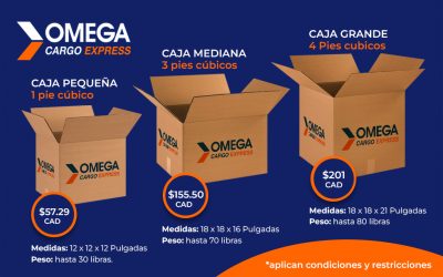 Envío marítimo de cajas a Venezuela desde Canadá