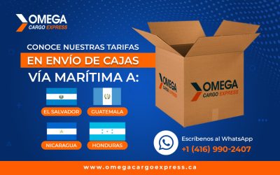 Tarifas de envío marítimo de cajas a Honduras, Guatemala, El Salvador y Nicaragua.
